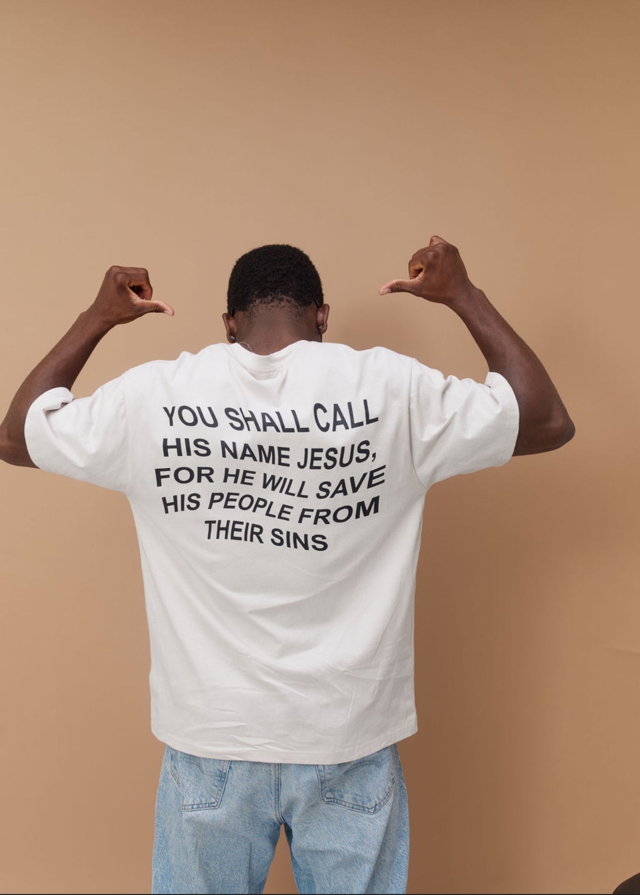 Yeshua Saves T-shirt (Sand)